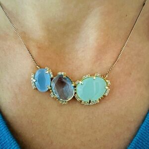 Elegant Blue and Green Gemstone Necklace